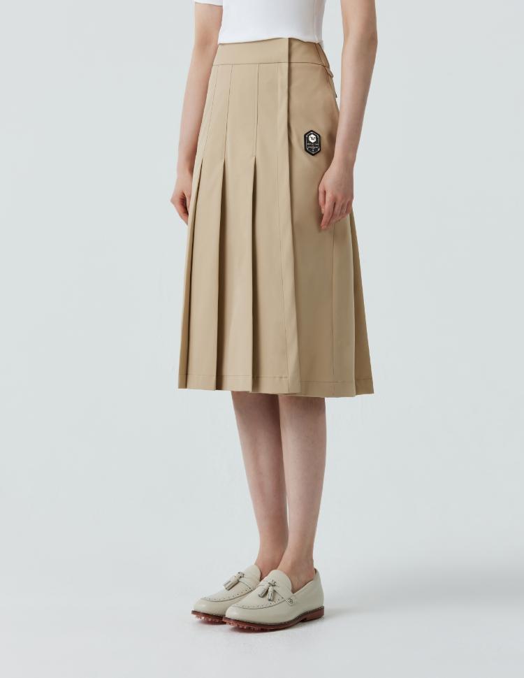 Chil Cb [Ploby]Pleated Midi Wrap Skirt.