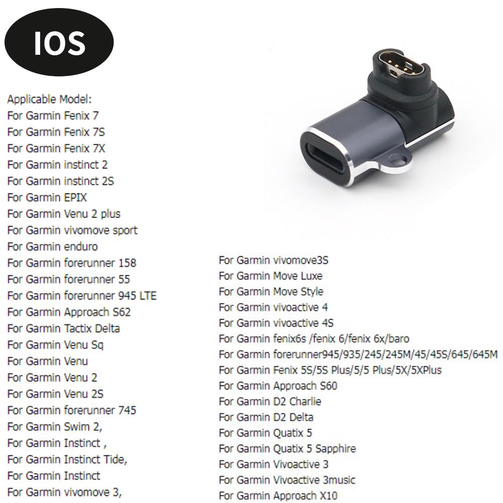 USB Fast Charger Dock Base For Garmin Vivoactive 3 charger 4s 935 Venu Sq 945 245 Fenix 5S 5X Plus 7 6 6S 6X Pro Charging Cable