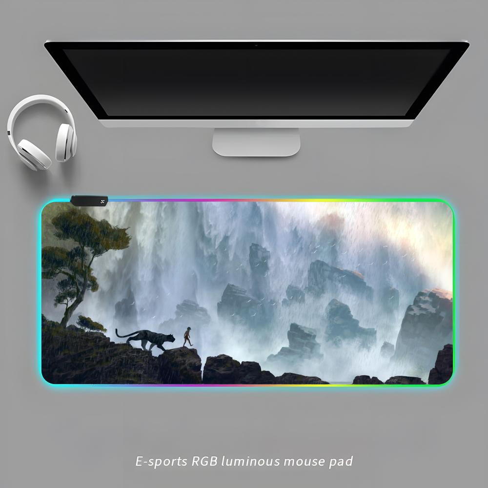 The Jungle Book Mouse Pad RGB Gaming Mouse Pad Desk Mat HD Gamer Large LED Light XXL MousePads