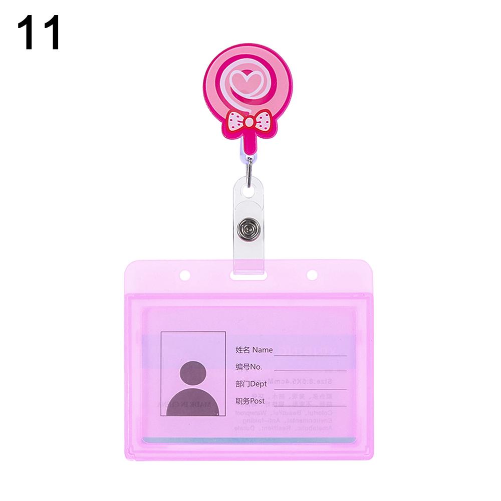 Cartoon Nurse Doctor ID Badge Holder with Retractable Reel, Retractable Metal Clip Business Work Card/Name Tags Badge Holders