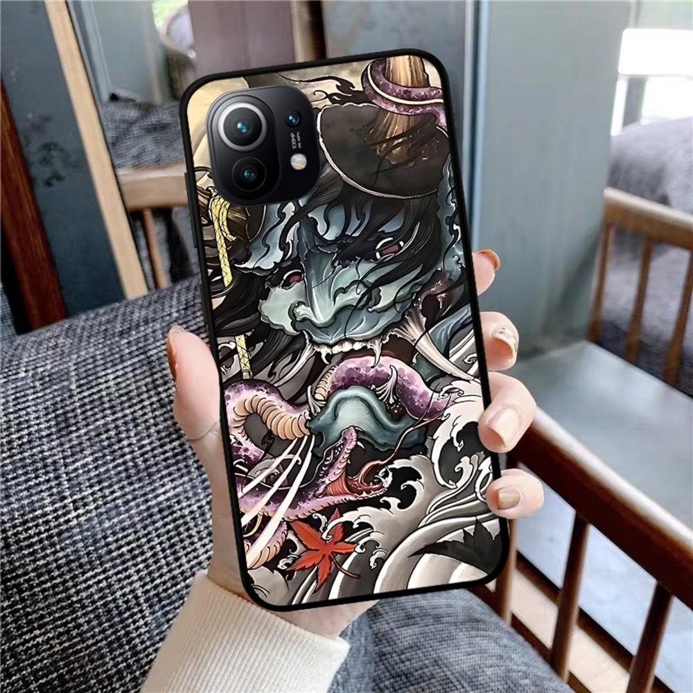 Samurai Oni Mask Phone Case For Xiaomi Mi 5X 8 9 10 11 12 Lite Pro 10T PocoX3pro PocoM3 Note 10 Pro Lite