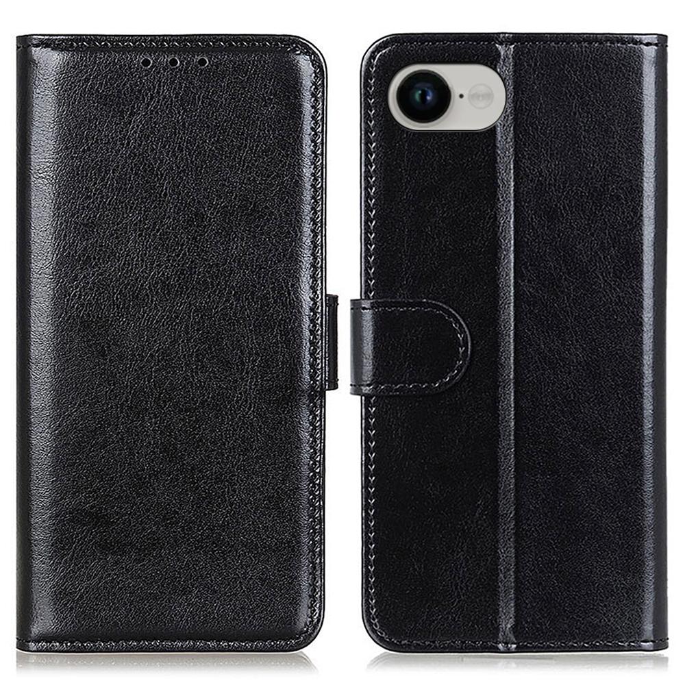 For iPhone 16e Case Crazy Horse Texture PU Leather Phone Stand Cover