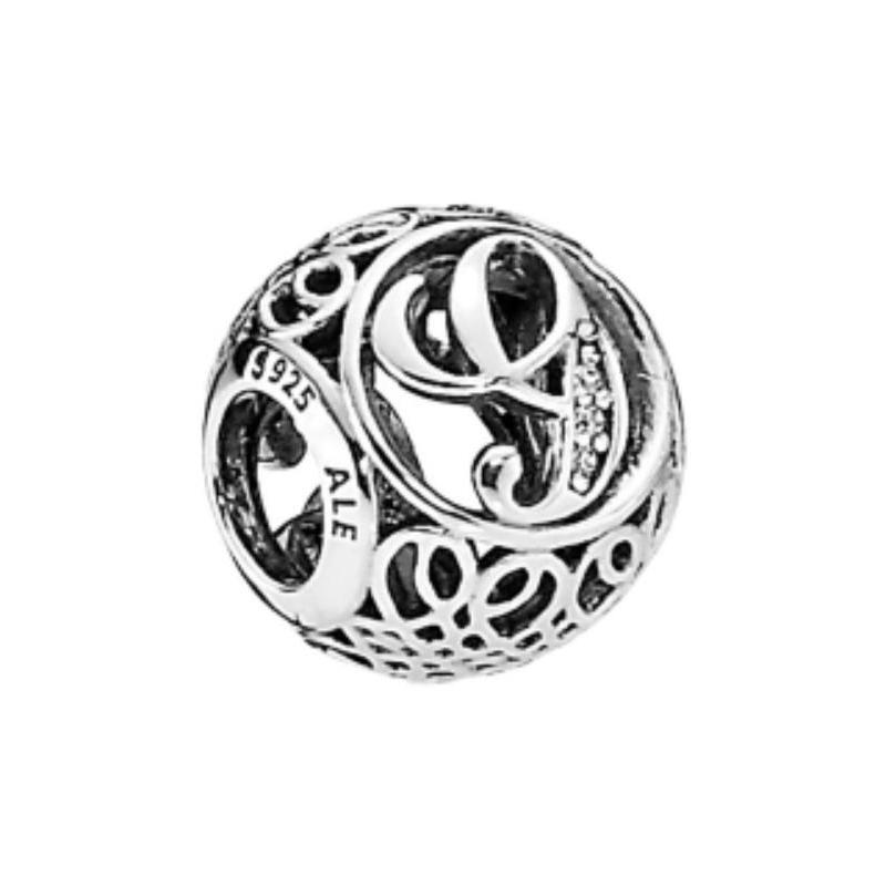 Pandora English letters decorated with hollow design pendant, same style for men and women, couple model, silver 791851CZ