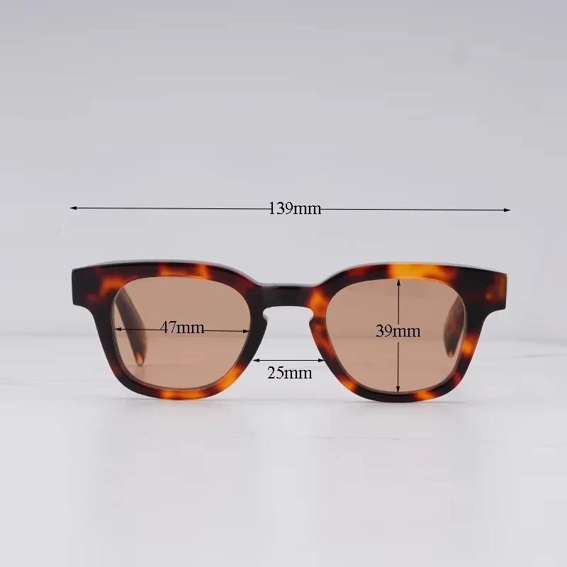 Street Fashion Men's Vintage Tortoise Sunglasses Limited Edition Vintage Classical Square Acetate Solar Glasses Male