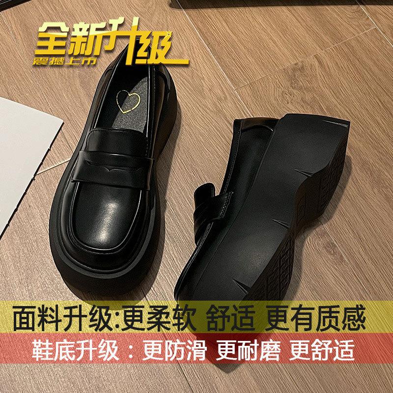 

Маленькие кожаные туфли на платформе и высоком каблуке в британском стиле для женщин, весна и осень 2025 года, новые туфли Мэри Джейн для увеличения роста у мужчин 40