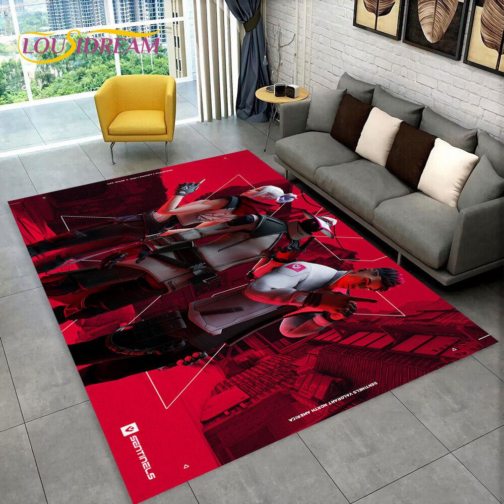 HD Valorant Series Game Gamer-Bereichsteppich, Teppich für Zuhause, Wohnzimmer, Schlafzimmer, Sofa, Fußmatte, Dekor, Kinder spielen, rutschfeste Bodenmatte