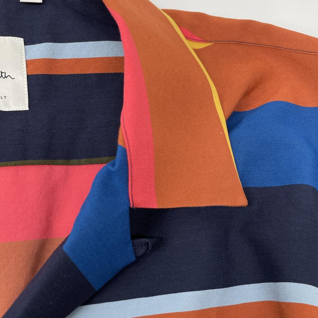 PaulSmith Multicolor 905U G01460 Striped Open Collar Shirt tops S multicolorUsed