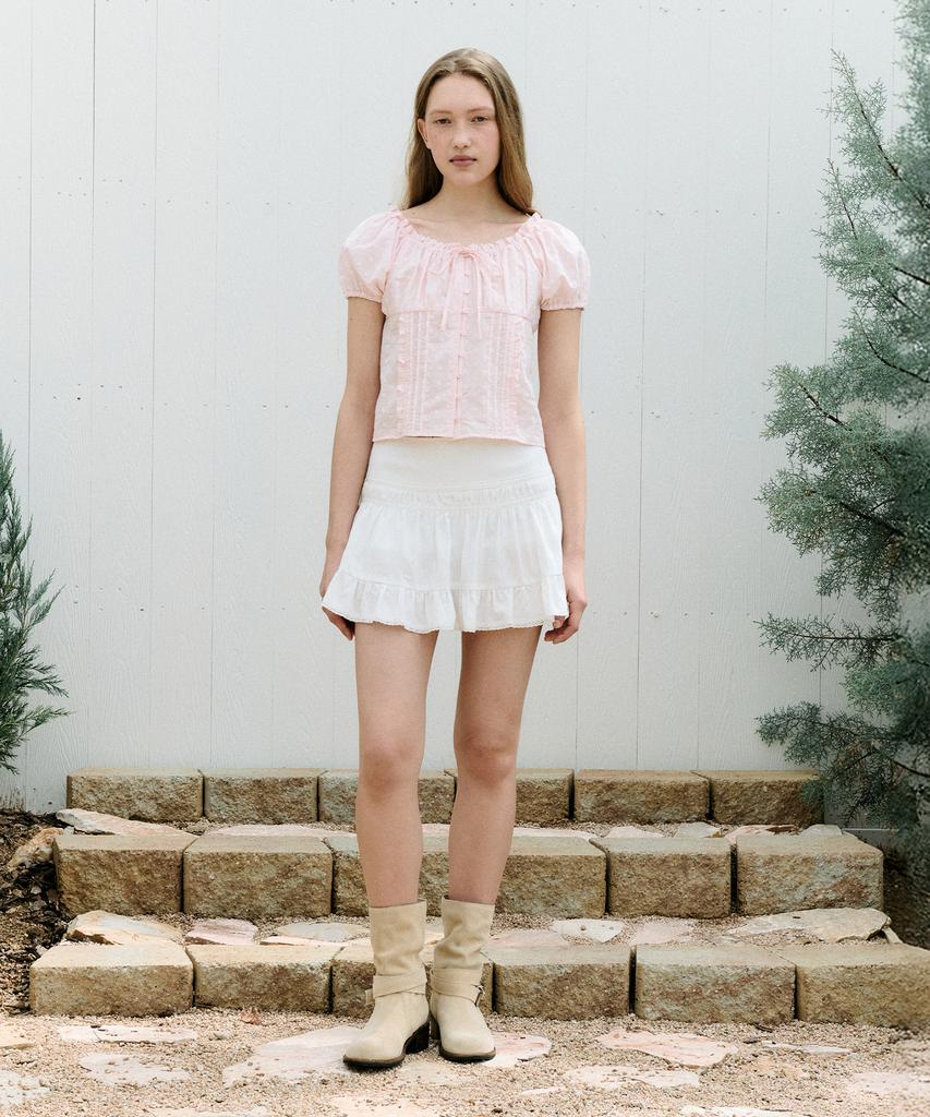 Lora Lora Double Lace Mini Skirt White