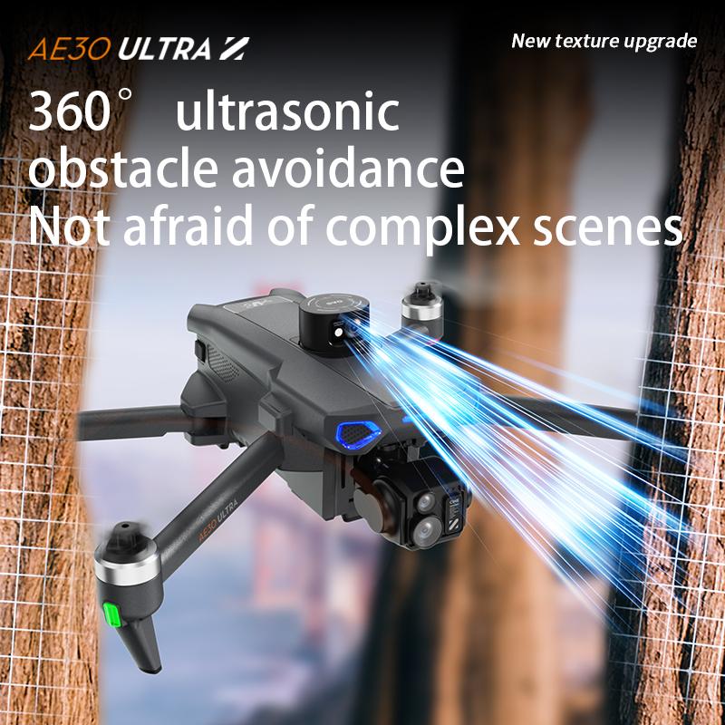 AE30 Ultra GPS Drone 4K Profesional HD Camera 3-Axis Gimbal Brushles Airdrop RC Quadcopter 5.5inch Screen Control Fishing Drones