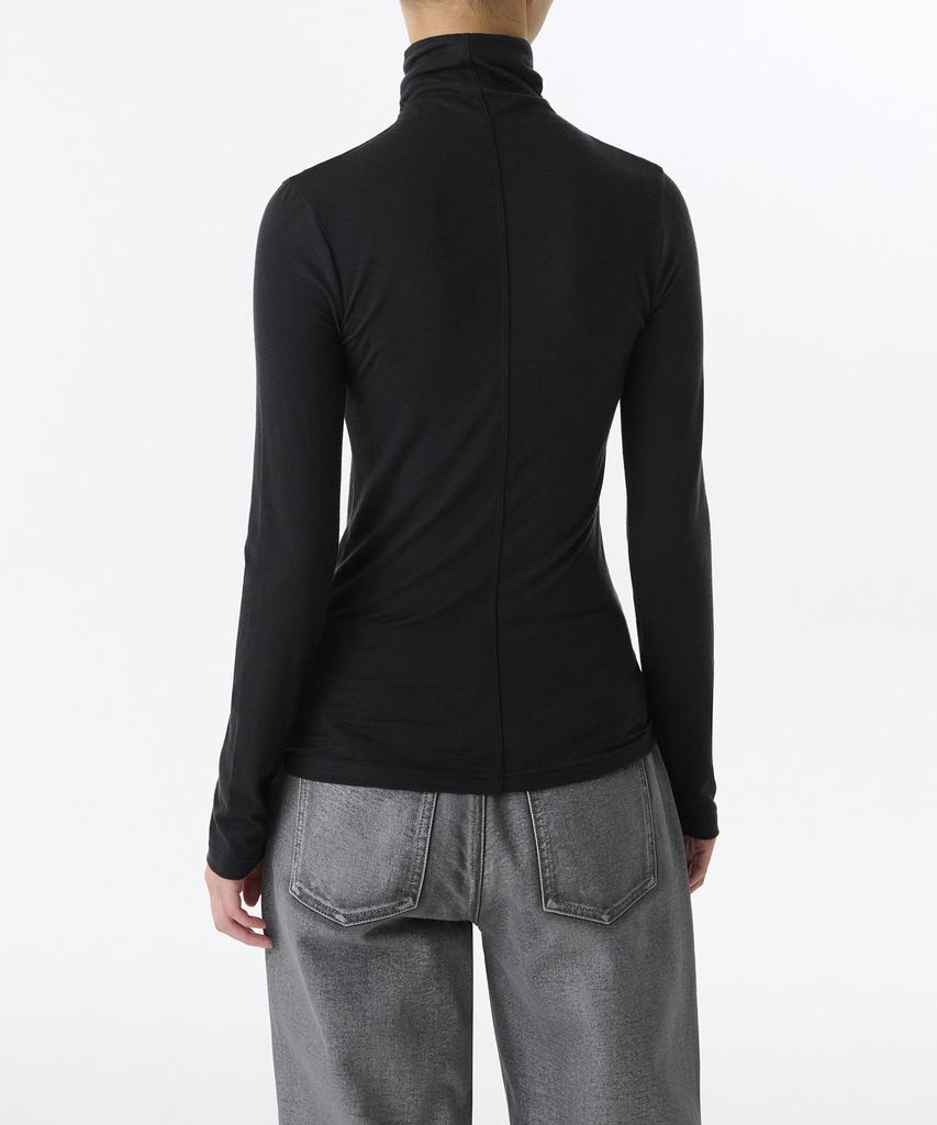 MUSINSA STANDARD WOMAN Women'S Wool Tencel Slim Turtleneck Long Sleeve T-Shirt [Black]