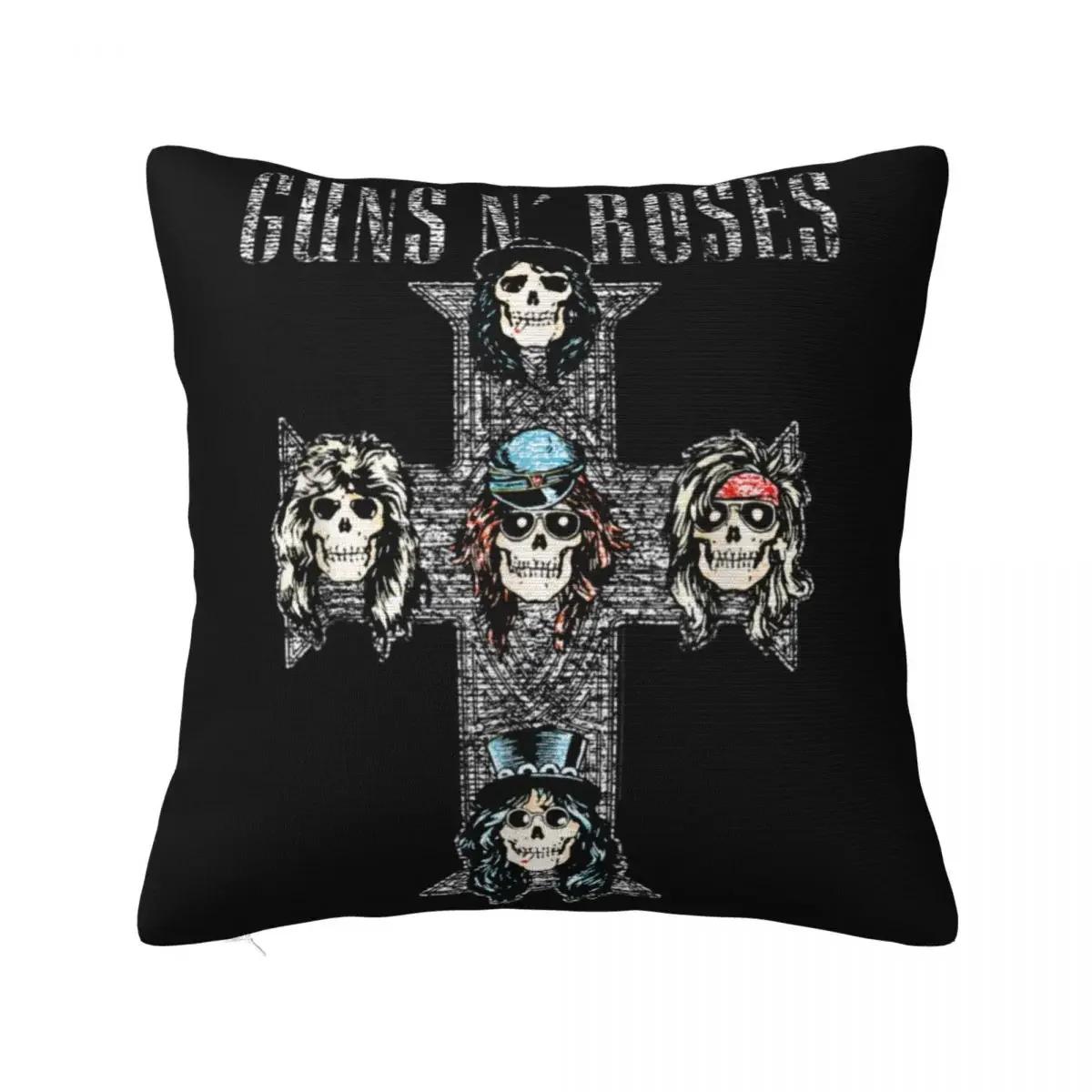 

Guns N Roses Рок-н-ролл Наволочка GNR Чехлы для подушек Винтажная декоративная наволочка для дома 66x66cm