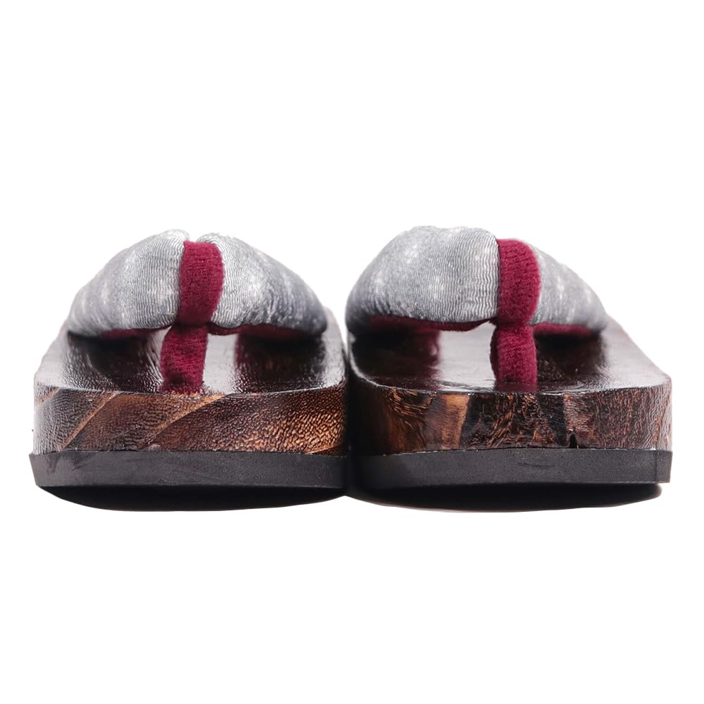 Geta in Dull Burnt Paulownia Wood for Girls [KYOETSU] (Japanese Clogs) (1 Gray, measurement_18_point_0_centimeters)