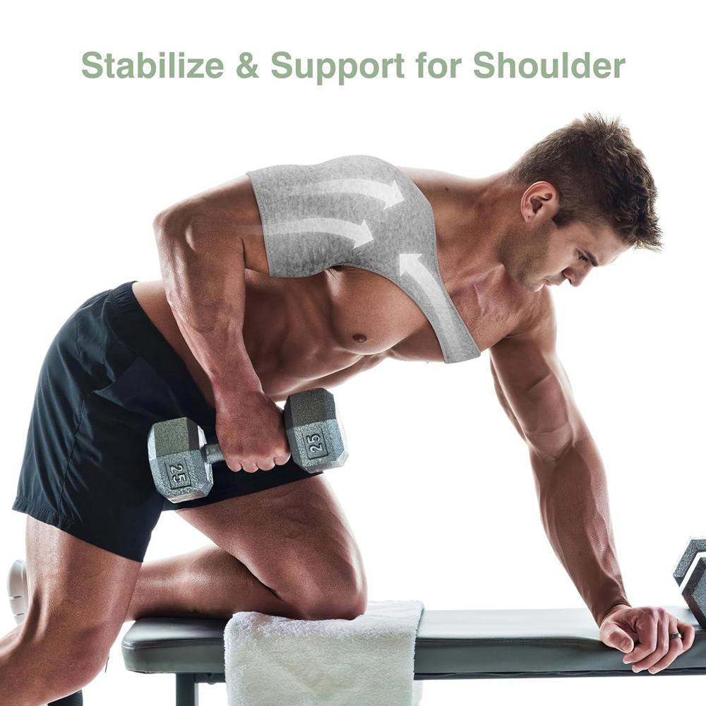Adjustable Shoulder Support Brace for AC Joint Pain Relief Rotator Cuff Compression Sleeve with Strap
