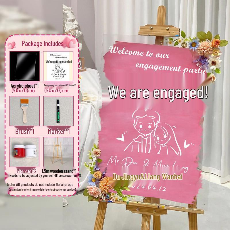 High-End Acrylic Welcome Sign for Wedding Reception, Hotel Entrance, or Event Decoration