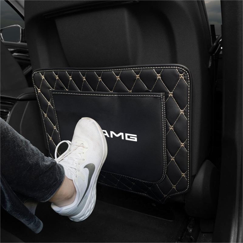 WLX4 Car Seat Back Protector Mat Prevent Dirty Anti Kick Pad For Mercedes Benz AMG W204 W205 W211 W212 W213 W176 GLA CLA Stickers