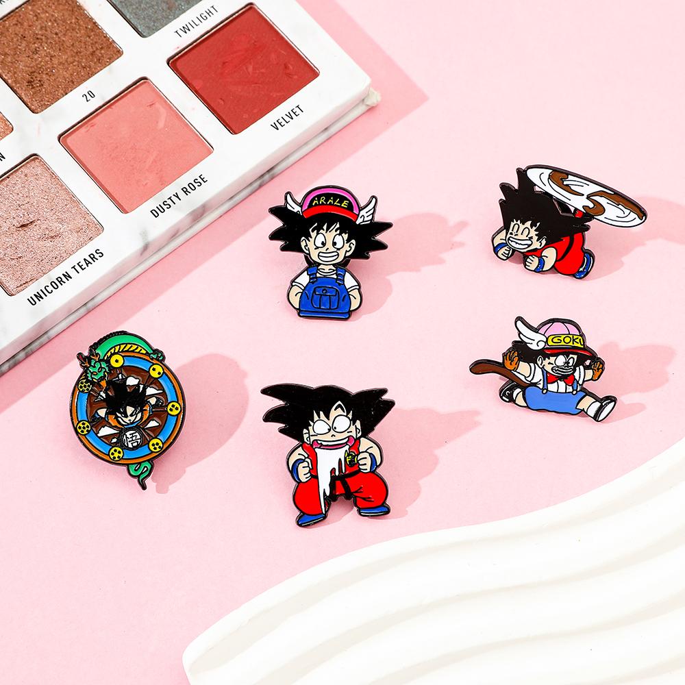 Dragon Ball Anime Wukong Alloy Brooch Japanese Cartoon Character Metal Badge Creative Accessory for Clothing Decoration