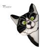 Sunlight Catching Cat Sticker Stained Glass Window Cling, Vintage Colorful Kitty Decal, Removable Static Decor for Door Wall Car, UV-Resistant