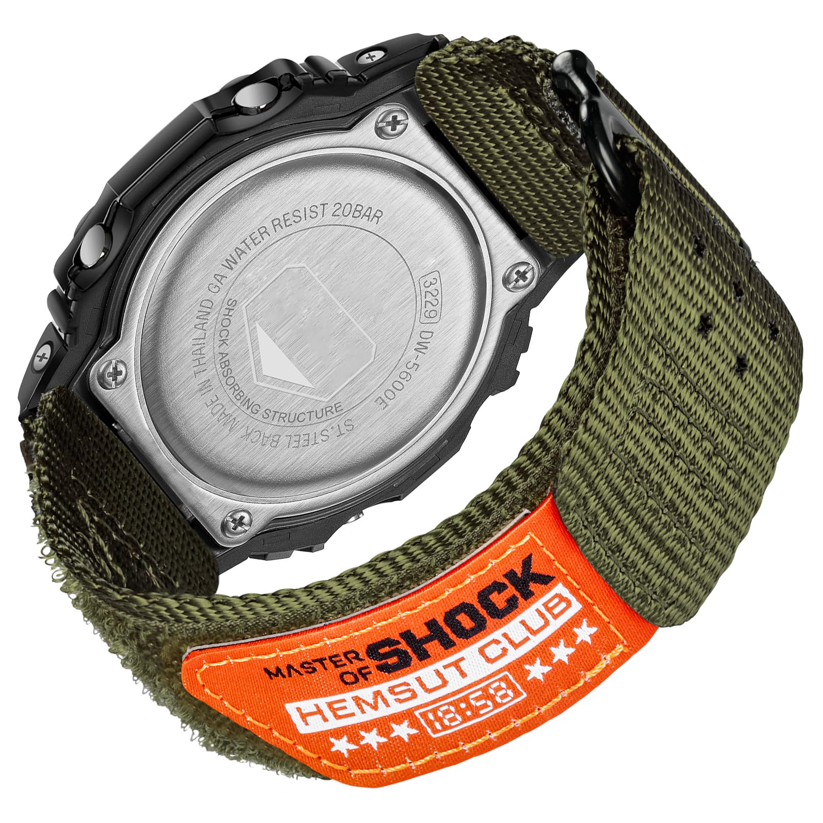 

16-мм нейлоновый ремешок для часов Casio Mens G-Shock GA-100/110/120/135/2100, DW-5600E/5610/5700/8900, Magi...
