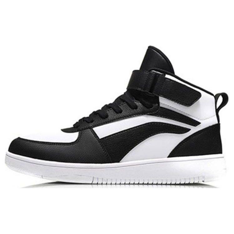 Li Ning Knight Mid Top Skateboard Shoes Men's Black White AGCM163-6
