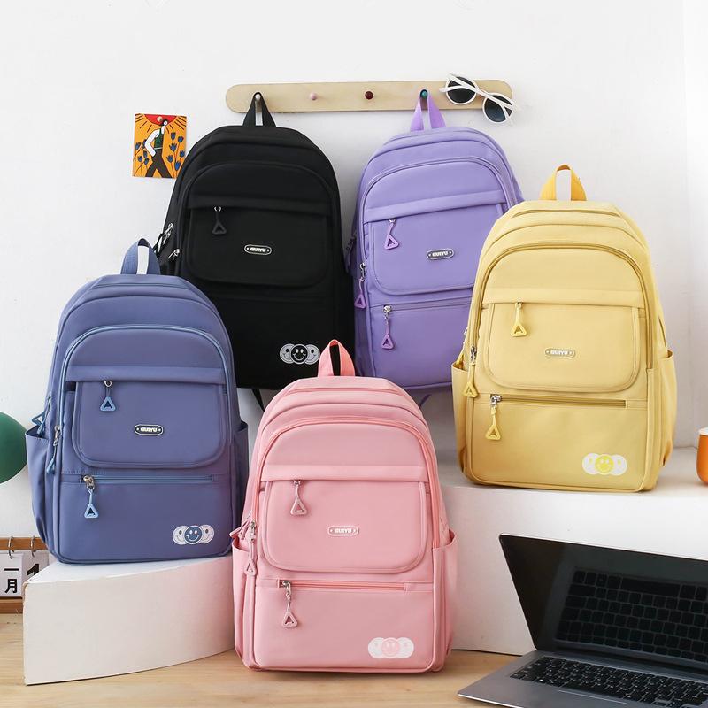 Junior High School Students' School Bag Korean Version Four-piece Set Senshi Fresh Campus Backpack Elementary School Students' Large Capacity Backpack