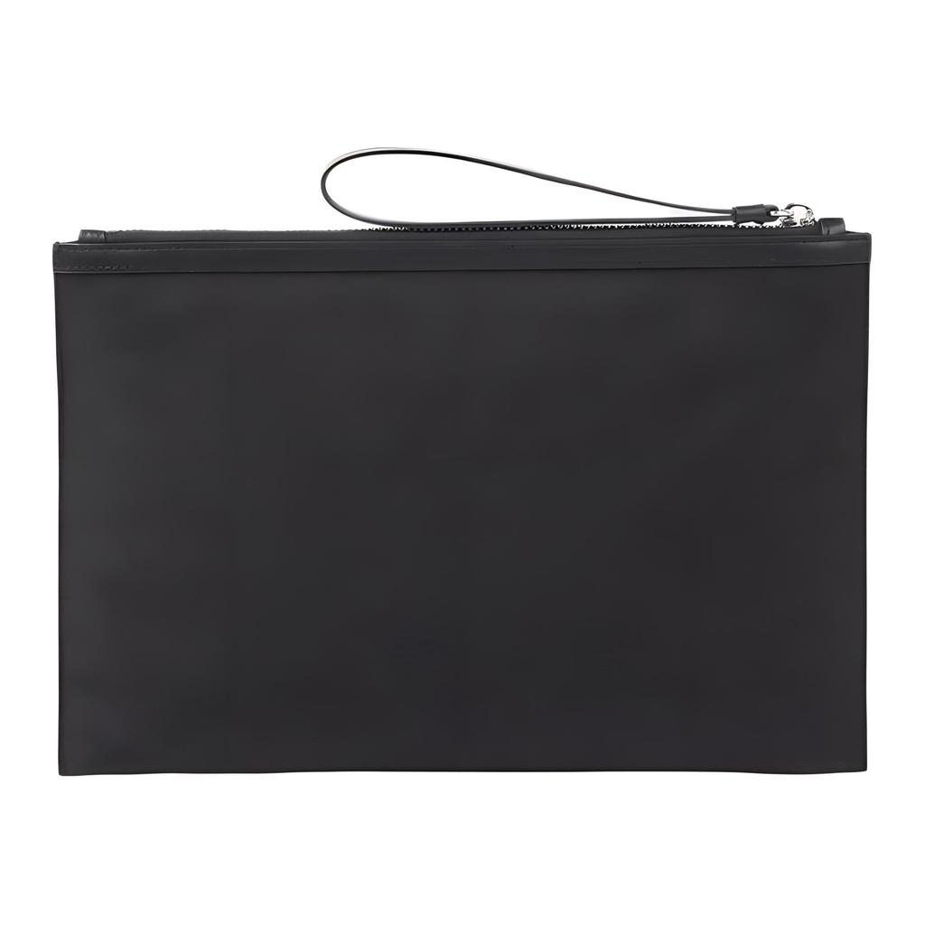 Kenzo Varsity Zipper Closure Polyester Wristlet Clutch Large Men Clutch Black FE55PM612F2199