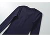 Women's Spicy American Button-Down Stand-Up Collar Faux Cashmere Slim Fit Base Layer Long Sleeve Top for Fall/Winter