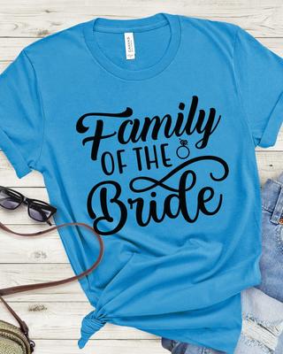 Family of the Bride Tee - Unisex Wedding Shirt, Bridal Party Gift, Engagement Celebration Top, Bride Tribe T-Shirt, Wedding Attire, 6 Colors
