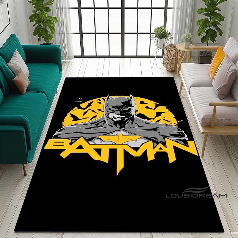 Cartoon Classic: Batman Area Rug — Batman Logo Accent Rug for Living Rooms & Kids' Bedrooms — Comfortable, Non-Slip, and Durable