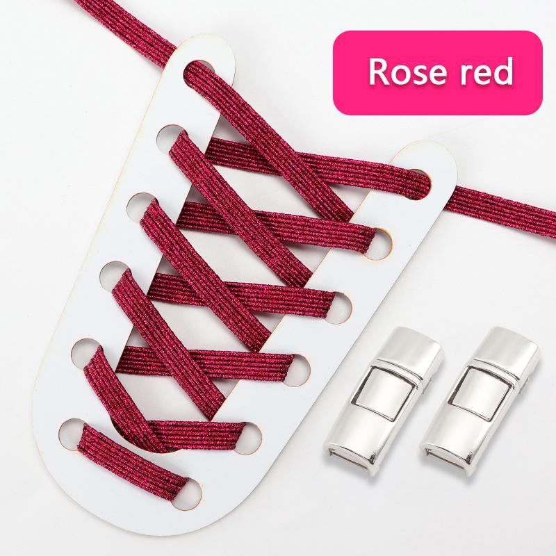 Rainbow Elastic Shoelaces Sneakers Press Lock Shoe Laces Without Ties Kids Adult Flats No Tie Laces Glitter Shoes Accessories