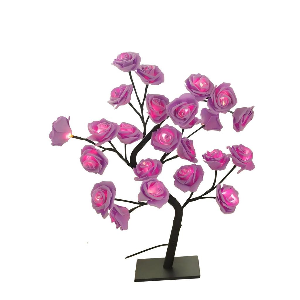 Valentine's Day Rose Tree Light Home Scene Decoration 24 Lights Background Colorful Flower Tree Light USB