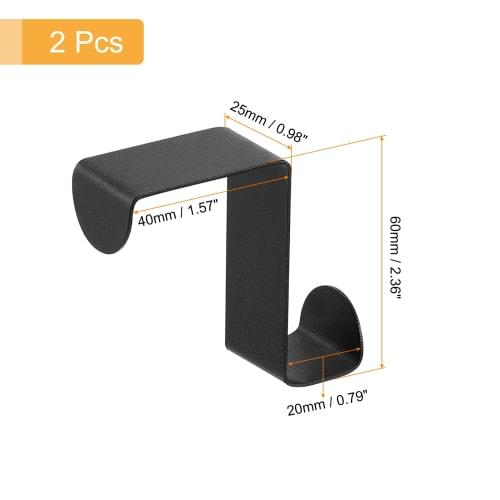 uxcell Door Hooks, Set of 2 - Stainless Steel Door Hanger Hooks, S-Shaped Hooks for Clothes, Hats, and Towels (Black)
