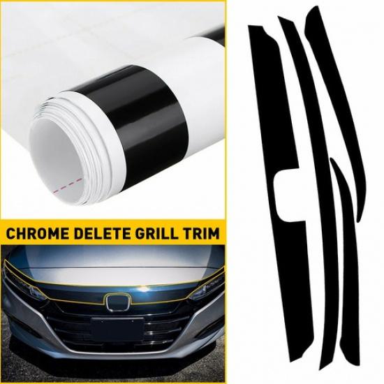Front Upper Grill Trim Overlay Chrome Delete For Blackout 2018- Honda Accord