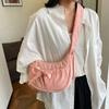 Casual Bowknot Women's Small Shoulder Bags Pleated Solid Color Ladies Underarm Bag Handbags Portable Female Crossbody Bag