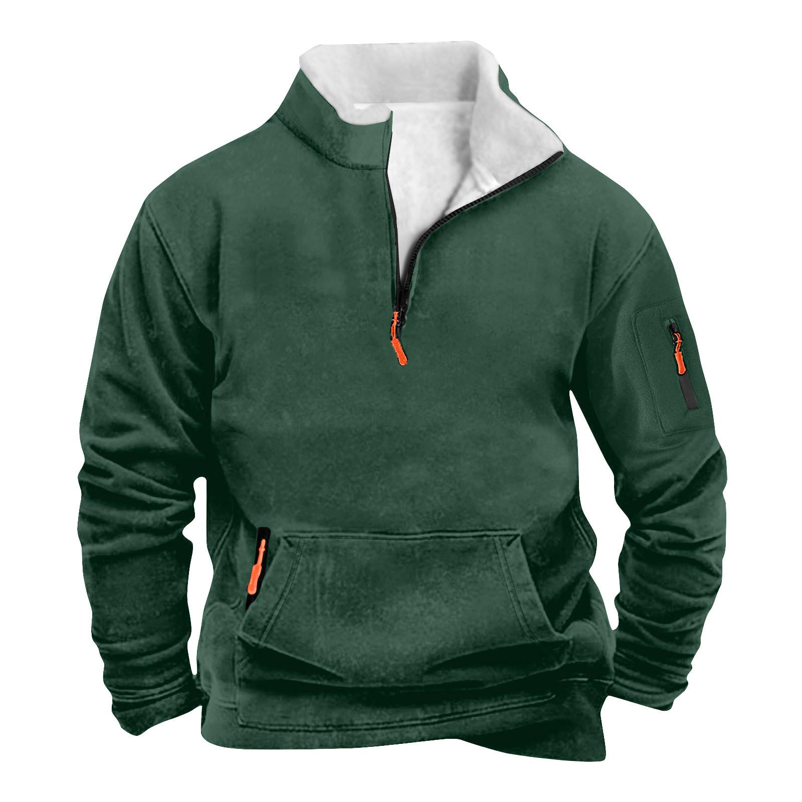 

Men s Zipper Pocket Half Zipper Sweatshirt Men s Sports Large Size Casual Sweatshirt L