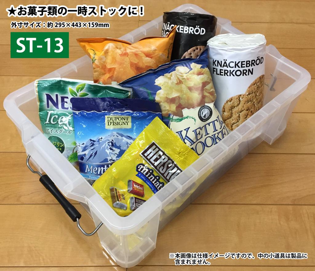 JEJ Astage ST Box #13, Made in Japan, Stackable, Clear, Disaster Preparedness Storage Box [29.5cm W x 44cm D x 16cm H]