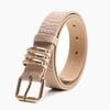 Womens Leather Pu Stone Pattern Belt With Alloy Buckle For Casual Office Wear