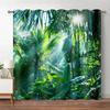 Forest Jungle Tree Natural Scenery Landscape Thin Window Blinds Curtains for Living Room Kitchen Bedroom Waterfall 2Pieces Decor