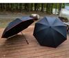Men's Large Black Golf Umbrella with Long Handle – Customizable High-End Business Gift