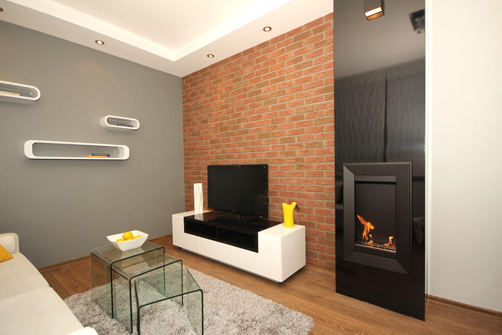 Wall Mounted Bioethanol Fireplace CHARLIE2 TÜV Black Set