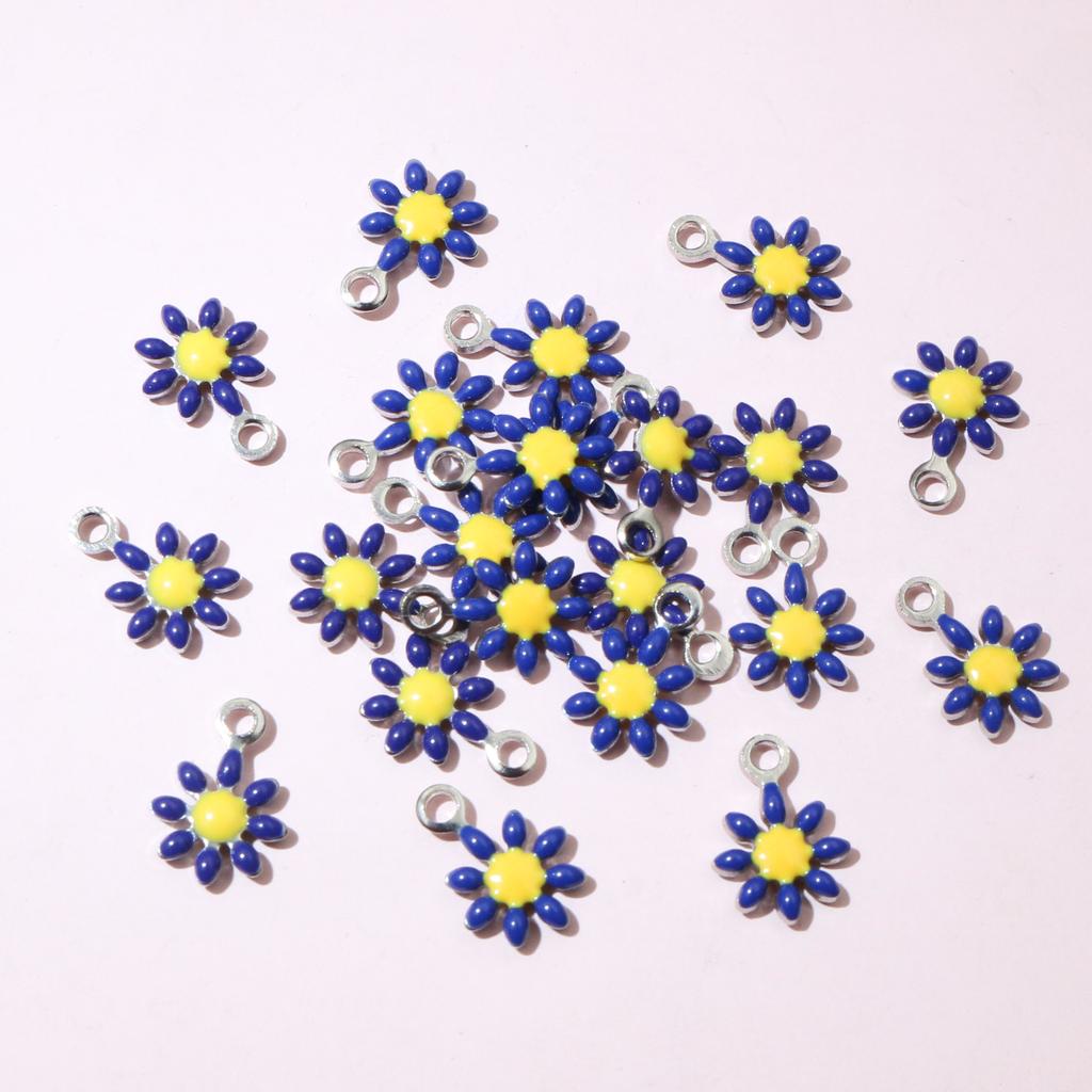 20pcs 10x7mm Stainless Steel Enamel Small Flower Charms Pendant DIY Jewelry Making Accessories Findings for Necklace Earrings