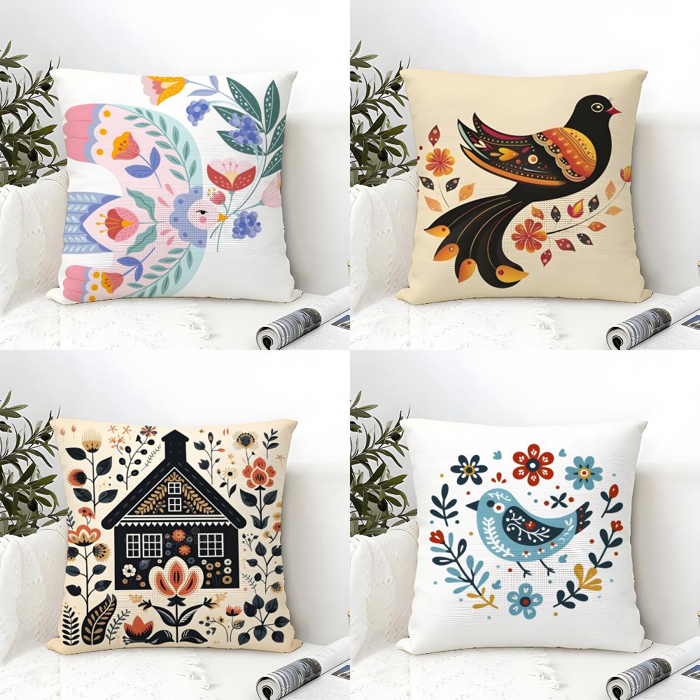3 Blue Bird Home Decor Print Pillow Case Home Living Room Decoration Linen Pillowcover Pillow Cases Cushion Cover