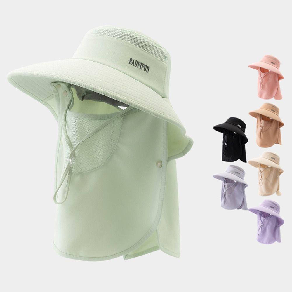 UV Protection Summer Face Shield Neck Cap Wide Brim All-in-one Sun Hat Women's Sun Protection Hat