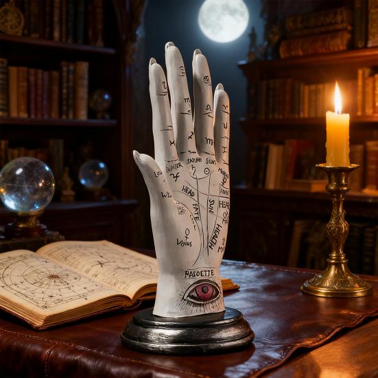 Hand of God Statue Modern Palmistry Hand Resin Figurine Sculpture Home Office Bookshelf Desktop Decoration Ornament