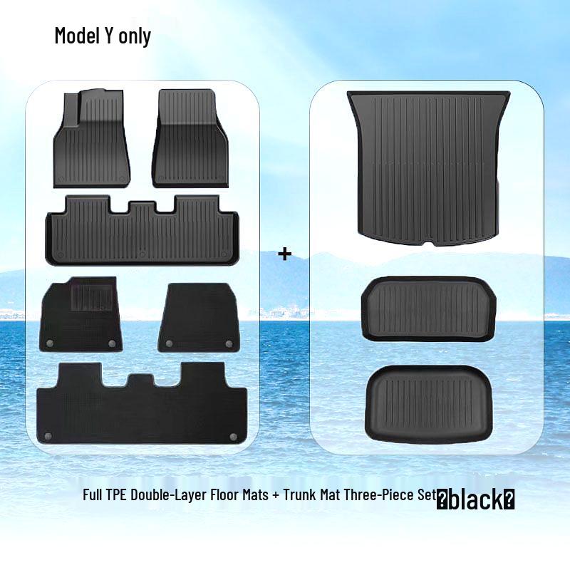 Tesla Model Y & 3 Full Coverage TPE Floor Mats