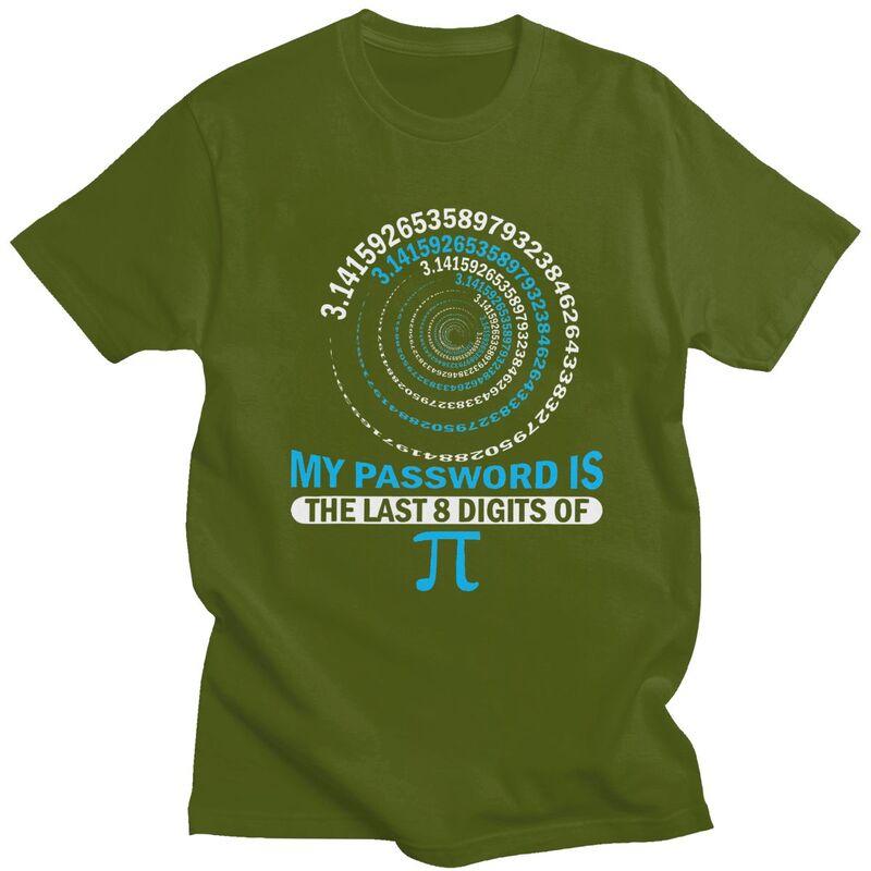 Custom Funny Pi Password Geeky Math Spiral Tshirts for Men Short Sleeve Casual T Shirt Cool Tshirt 100 Cotton Tee Gift