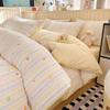 New Ancient Washed Imitation Cotton Printing Cloud Feeling Four-piece Set Household Machine Washable Dormitory Three-piece Set