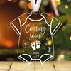 2D Flat,2026 Baby Shower & Pregnancy Announcement Decoration - Transparent Acrylic Hanging Ornament with "Coming Soon"Footprints