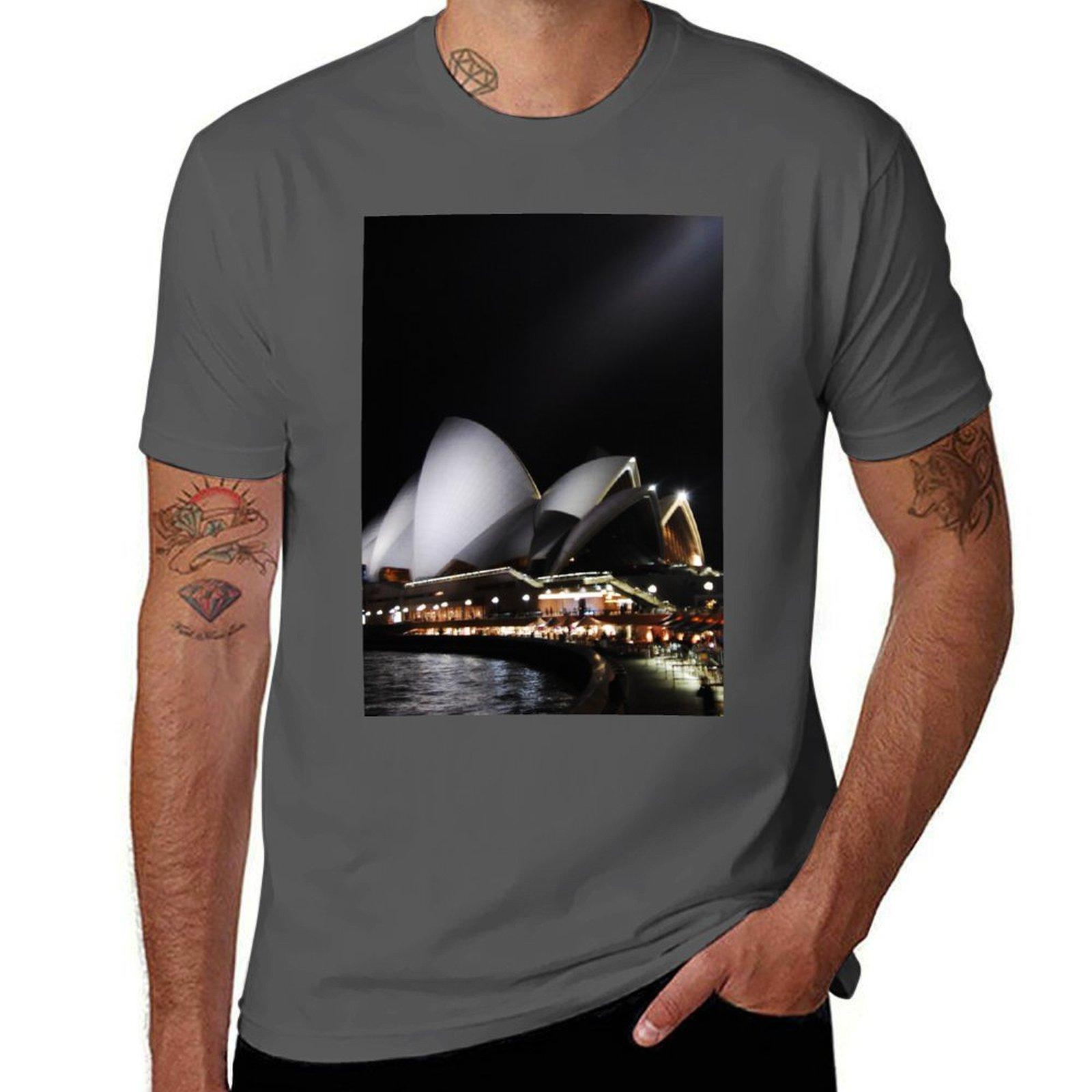 

Футболка Сиднейский оперный театр мужские футболки хлопок смешные футболки хлопковые футболки для мужчины графическая смешная футболка 4XL