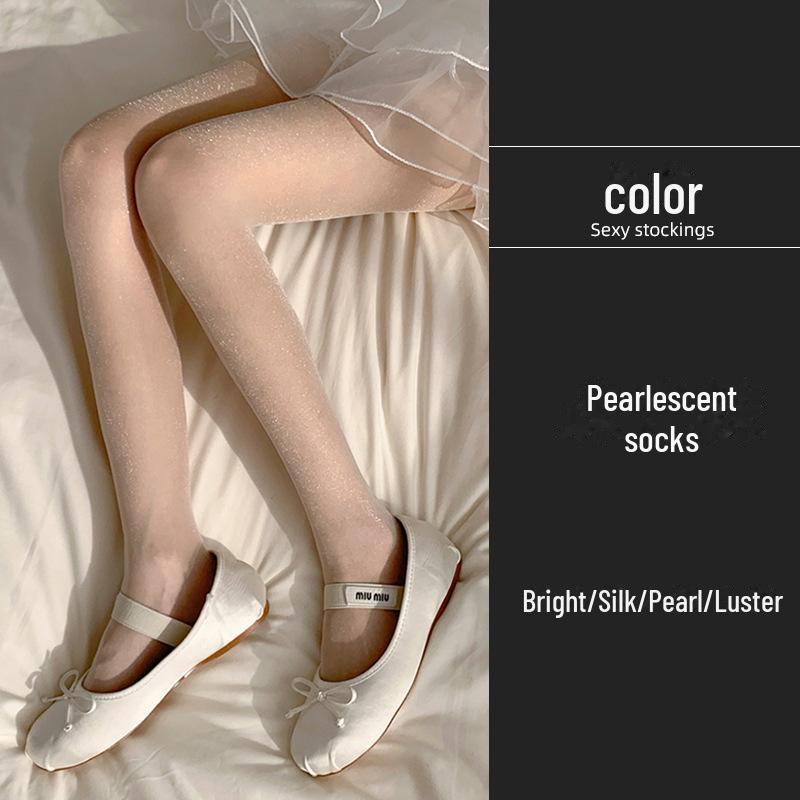 2024 Perlmuttglänzende Schwarze Seidenstrümpfe für Damen - Natürliches Nude-Gefühl, Sexy und Leicht für den Sommer
