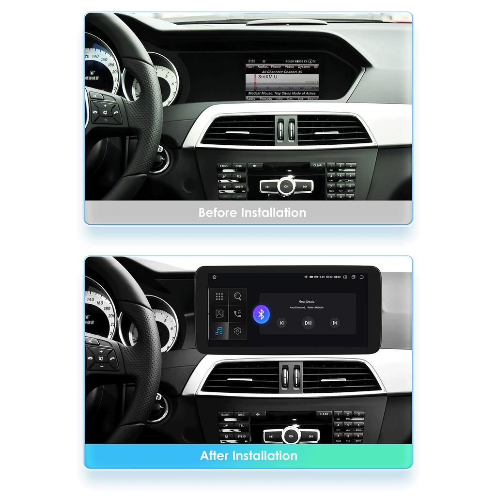 Hizpo 4G LTE Intelligent  RDS Android 13 Octa Core 2 Din Car Radio Support DSP Carplay Android Auto for Mercedes Benz C-Class W204 2011-2014 NTG 4.5